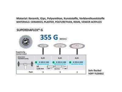 Diamantový disk SUPERDIAFLEX G - oboustranně sypaný 1,6cm, hrubá