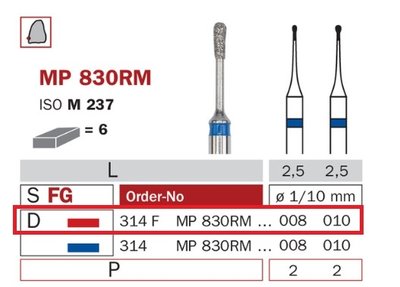 Diaswiss MP 830RM červená, 6ks/balení - 008 mm