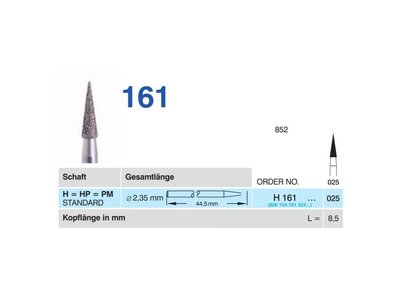 Diamantový brousek - kónus Ø 2,5mm, normal - DOPRODEJ
