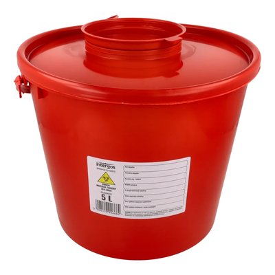 Pojemnik na odpady medyczne czerwony 5 l