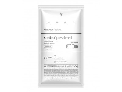 HANDSAFE/SANTEX POWDERED – Operační pudrované latexové rukavice tělové sterilní - Velikost: 9