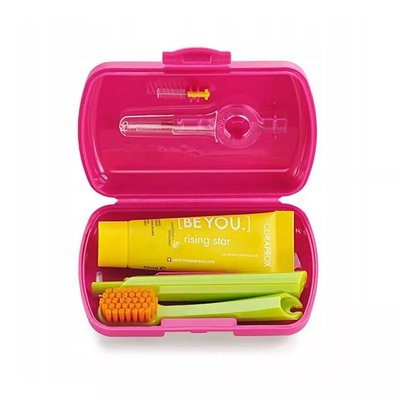 CURAPROX zestaw TRAVEL szczoteczka CS5460 + pasta BE YOU + szczoteczki miedzyzębowe Prime CPS CIEMNY RÓŻ