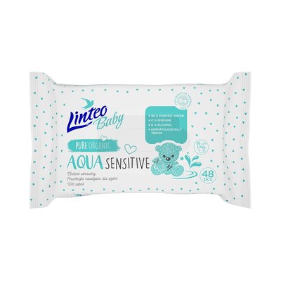 Dětské vlhčené ubrousky Linteo Baby Aqua - 48 ks