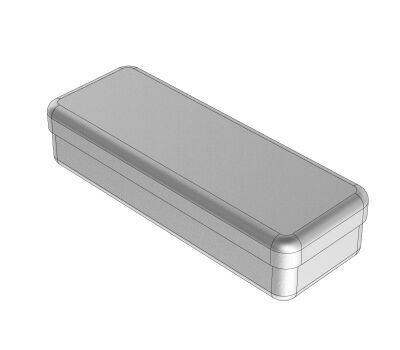 Box aluminium 10x3x2cm, stříbrný
