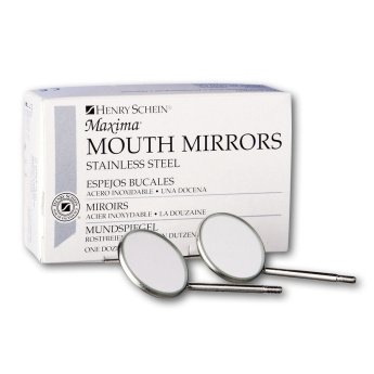 HS-Zubní zrcátka velikost 3 rovné průměr 20 mm 12 ks