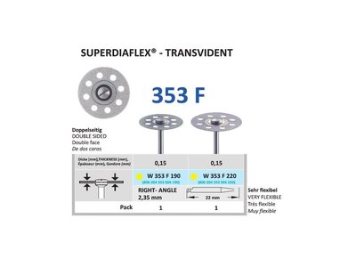 Diamantový disk SUPERDIAFLEX TRANSVIDENT - oboustranně sypaný 2,2cm, extra jemná
