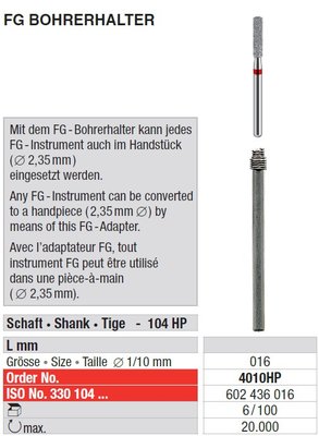 Edenta FG adapter s pružinou - 6 ks