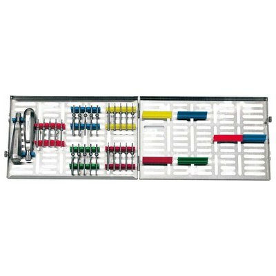 IMS Cassette Signature DIN, 27 Osteotomes, colored