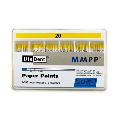 DiaDent Papírové Čepy MMPP 02Taper ISO20 200ks