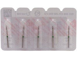 Omni Diamanten 863 - Packung 5 Stück gelb superfein, FG, Figur 250 Flamme, 10 mm, ISO 016