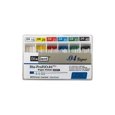 DiaDent Papírové Čepy MMPP 04Taper Sortiment ISO15-40 100ks