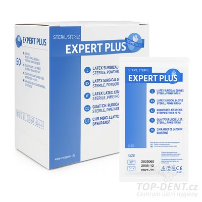 Unigloves OP Expert Plus latexové sterilní operační rukavice nepudrované L (vel.8), 50ks