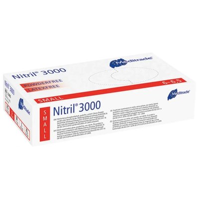 Meditrade Nitrile®3000 Rukavice Bez Pudru S Bílá 100ks