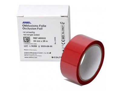 Okluzní fólie Hanel 12µ, 22 mm x 25 m, červená