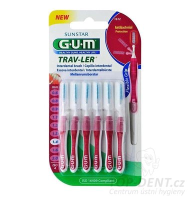 GUM Trav-ler mezizubní kartáčky 1,4 mm (růžové), 6ks