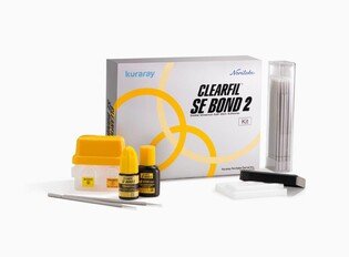 CLEARFIL SE BOND 2 Kit Bond (5 ml) Primer (6 ml) 100 applicator brushes (fine) 1 mixing dish 1 light blockig plate 1 outer case