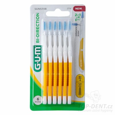 GUM Bi-direction mezizubní kartáčky ISO 4 (1,4 mm), 6ks
