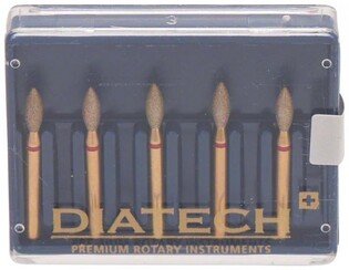 Wiertło diamentowe Diatech Gold G368.314.023-5 F (D2) 5szt/op. (płomyk krótki ostry, czerwony pasek 200014AA)