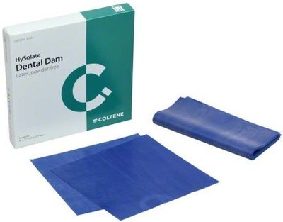 HySolate Latex Dental Dam modré silné, 36ks