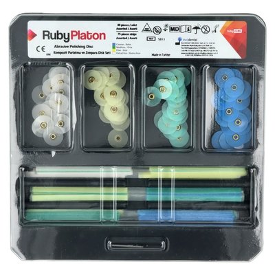 RubyPlaton Krążki ścierne 80 szt. + 75 szt. Paski ścierne RubyDent