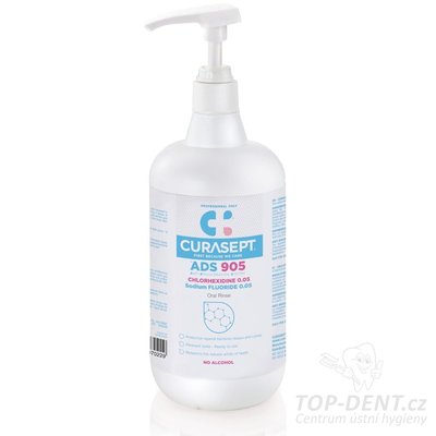 Curasept ADS 905 ústní voda (0,05% CHX / fluorid 0,05%) + pumpička, 900ml