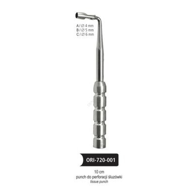 Punch do perforacji śluzówki - zagięty (kąt 90 stopni) - 4mm