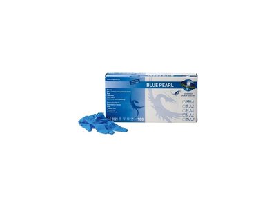 BLUE PEARL - nitrilové vyšetřovací rukavice, modrá, 100ks - Velikost: S