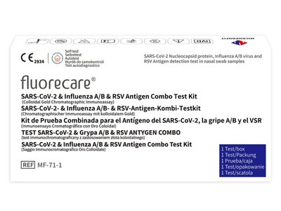 Antigenní test Fluorecare SARS-CoV-2/chřipka A/B/RSV, rychlotest - 1 ks