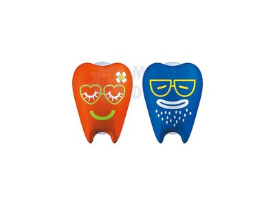 Flipper Zoubky tmavě modrý, červený krytky na zubní kartáčky 2 ks