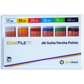 Edge X7 UTOPIA/EdgeFile X7 gutaperčové čepy, kon. 06/ISO 40, 60ks
