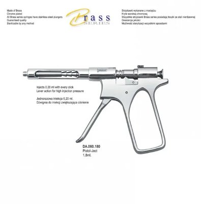Falcon Stříkačka intraligamentární Brass Series Pistol-Ject 1.8ml.