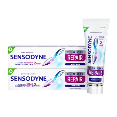 Sensodyne Clinical Repair Active White zubní pasta 2×75 ml
