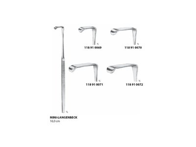 Mini-Langenbeck háček jemný; 22x8mm, 16,0 cm