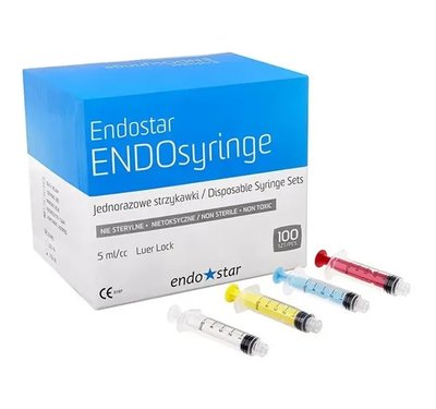 Barevné stříkačky EndoStar 5ml - červené 100 ks