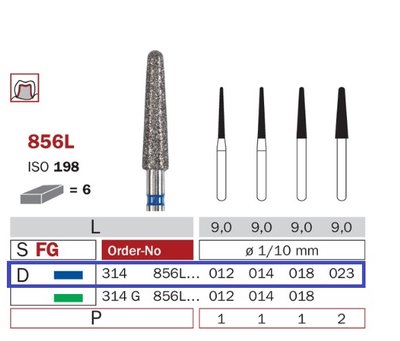 Diaswiss 856L modrá, 6ks/balení - 012 mm