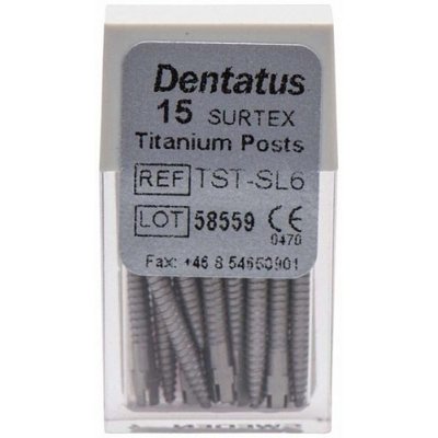 Titanové čepy Dentatus - super dlouhé (17 mm), průměr 1,80 mm, 15 ks