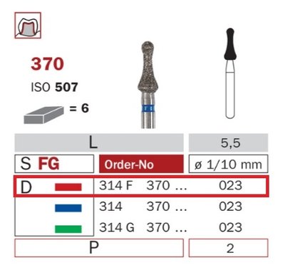 Diaswiss 370 červená, 6ks/balení - 023 mm