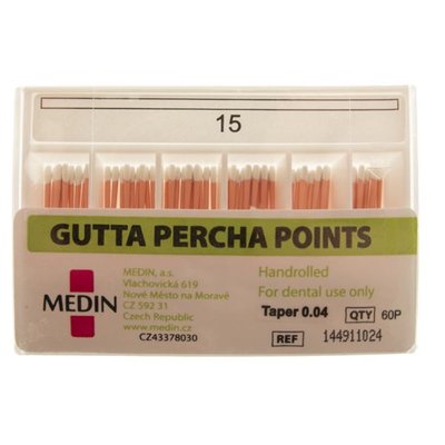 Čepy gutaperč. kužel 0,04 015, 60 ks