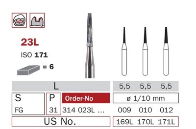 Diaswiss FG 23L, 6ks/balení - 009 mm
