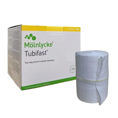 Bandáž tubulární elastická Tubifast 2-Way Stretch, 10,75 cm x 10 m, žlutá, 1 ks