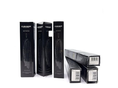 CURASEPT Luxury Black, bioaktivní uhlí, bělící zubní pasta 75 ml, poškozený obal