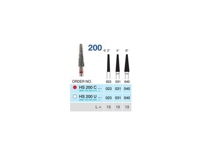 HORICO diamantový brousek - kónus zakulacený, HS200, 4mm, jemná