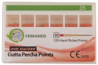 Guttaperčové čepy Cerkamed .02 s měřítkem ISO 60