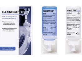 FLEXISTONE® Plus - Standardpackung 160 ml Base, 160 ml Katalysator, 2 Ständer, 1 Anrührschale