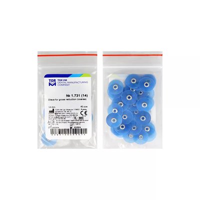 Krążki polerskie Niebieskie Coarse 14mm 40szt TOR 1,731