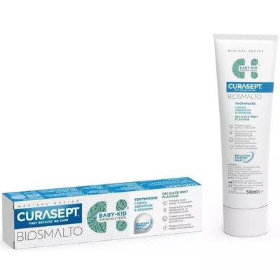 Curasept Biosmalto Baby Kid Miętowa Pasta do zębów przeciw próchnicy 50ml
