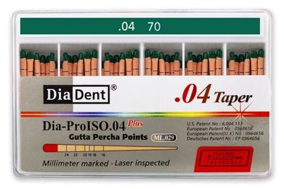 Guttaperčové čepy DiaDent 4% 070
