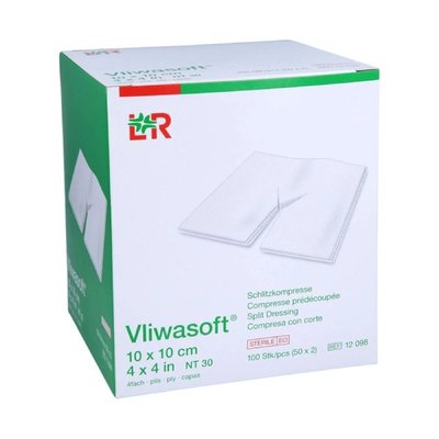 Komprese z NT s nástřihem Y Vliwasoft, sterilní. 10 x 10 cm, 50 x 2 ks
