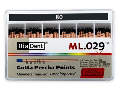 Diadent .02 - Gutaperčové čepy, vel. 080
