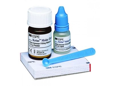 Ketac Molar Easymix A.R.T. Balení (1x prášek 12,5 g, odstín A3, 1x tekutina 8,5 ml, příslušenství)